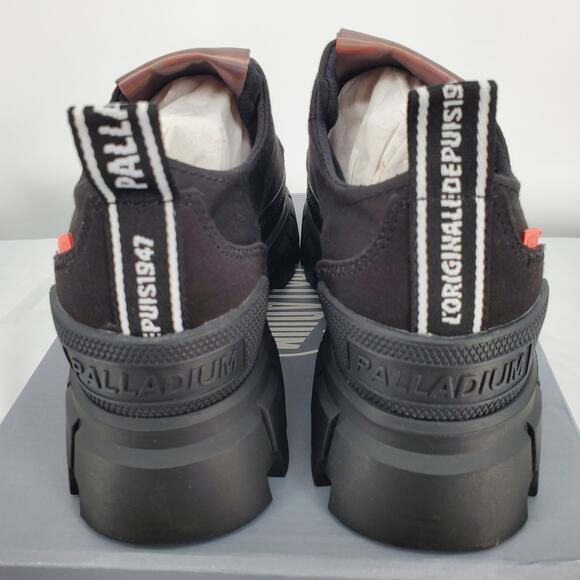 Palladium Womens 8 Revolt Lo TX Black/Black Platform Shoes 97243-010-M New - Picture 4 of 9